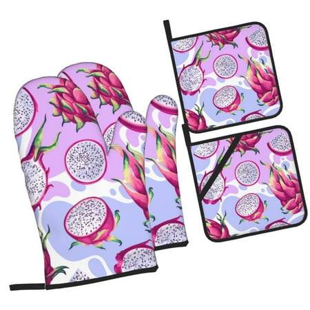 Fotbe Dragon Fruit for 4Pcs Oven Mitts and Pot Holders 500℉ Heat Resistant Oven Mitts Non-Slip Silicone Surface Safe for Baking Cooking BBQ
Fotbe Dragon Fruit for 4Pcs Oven Mitts and Pot Holders 500℉ Heat Resistant Oven Mitts Non-Slip Silicone Surface Safe for Baking Cooking BBQ