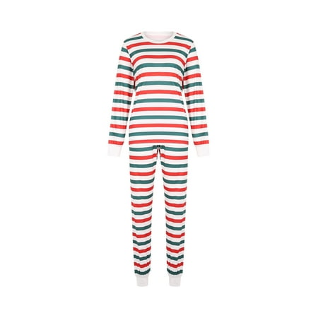 Fashion Striped Long Sleeve Tops and Trousers Parent-child Pajamas