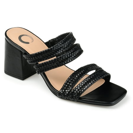 Journee Collection Womens Natia Open Square Toe Block Heel Sandals