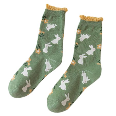 TINYSOME Women Japanese Style Flower Pattern Ruffle Trim Cotton Middle Tube Frilly Socks
TINYSOME Women Japanese Style Flower Pattern Ruffle Trim Cotton Middle Tube Frilly Socks