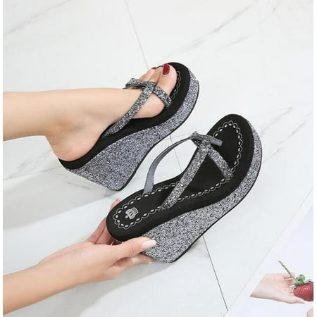 Summer Platform Women Shoes Beach Sandals Rhinestones Sequin Slope With flip flops Breathable Shiny Wedge Slippers women sh321
Summer Platform Women Shoes Beach Sandals Rhinestones Sequin Slope With flip flops Breathable Shiny Wedge Slippers women sh321