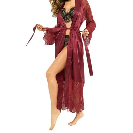 Famure Silk Robes for Women Long- Sexy Satin Robe with Lace-Trim Kimono Style Bride Pajamas Bathrobe for Bridemaids Loungewear
Famure Silk Robes for Women Long- Sexy Satin Robe with Lace-Trim Kimono Style Bride Pajamas Bathrobe for Bridemaids Loungewear