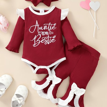 Baby Girls Long Sleeve Bodysuit & Flared Pants & Bow Headband Set Newborn Baby Set For Christmas Baby Clothes
Baby Girls Long Sleeve Bodysuit & Flared Pants & Bow Headband Set Newborn Baby Set For Christmas Baby Clothes