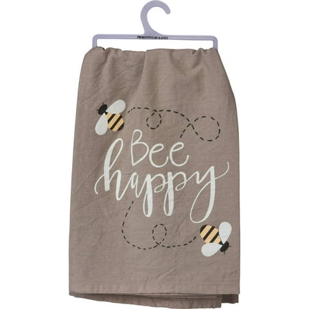 Primitives by Kathy Dish Towel Bee Happy - 28 inch x 28 inch