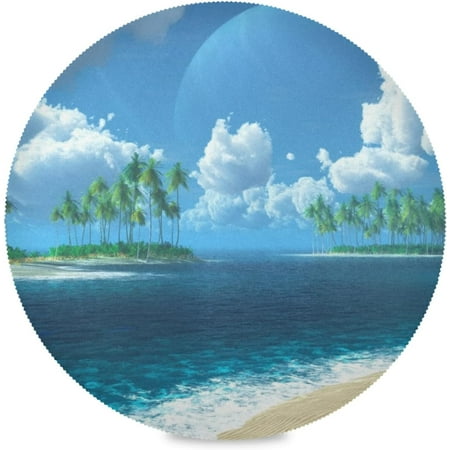Coolnut Tropical Beach Round Placemats for Dining Table Non-Slip Heat-Resistant Polyester Table Mats Set of 1 Washable Table Mats for Kitchen Dining Table Decoration (874)
Coolnut Tropical Beach Round Placemats for Dining Table Non-Slip Heat-Resistant Polyester Table Mats Set of 1 Washable Table Mats for Kitchen Dining Table Decoration (874)