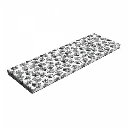 Sushi Bench Pad Exotic Gourmet Food Theme with Various Type of Sushi Rolls in Engraving Style HR Foam Cushion with Decorative Fabric Cover 45 x 15 x 2 Black and White by Ambesonne
Sushi Bench Pad Exotic Gourmet Food Theme with Various Type of Sushi Rolls in Engraving Style HR Foam Cushion with Decorative Fabric Cover 45 x 15 x 2 Black and White by Ambesonne