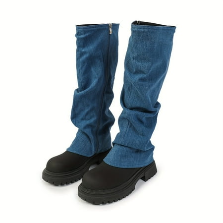 Women‘s Denim Knee High Boots Fashion Side Zipper Dress Boots Women‘s Stylish Long Boots
Women‘s Denim Knee High Boots Fashion Side Zipper Dress Boots Women‘s Stylish Long Boots