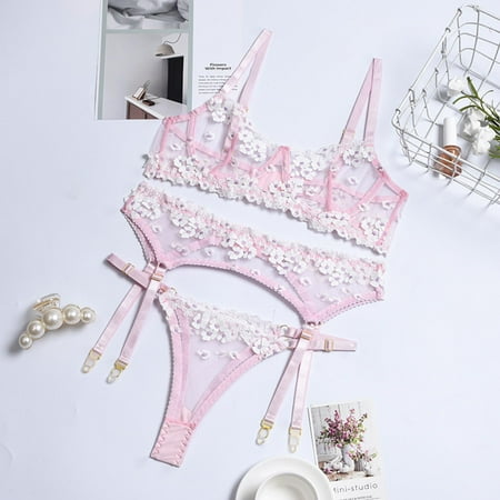 Honeeladyy Women s Erotic Lingerie3-Piece Set Of Mesh Splicing Straps With Steel Rings With Garter Belt Sexy Set sexy sets for women
Honeeladyy Women s Erotic Lingerie3-Piece Set Of Mesh Splicing Straps With Steel Rings With Garter Belt Sexy Set sexy sets for women