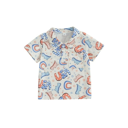 Thaisu Independence Day Toddler Kids Baby Boys Shirt Short Sleeve Button-down Dinosaur Print T-shirt Tops
Thaisu Independence Day Toddler Kids Baby Boys Shirt Short Sleeve Button-down Dinosaur Print T-shirt Tops