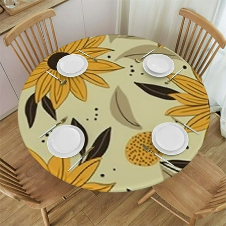 Tllo0ord Round Tablecloth Round Table Cover Round Fitted Tablecloth with Elastic Edge Scratch Resistant Indoor Outdoor Use Sunflowers 38-42
Tllo0ord Round Tablecloth Round Table Cover Round Fitted Tablecloth with Elastic Edge Scratch Resistant Indoor Outdoor Use Sunflowers 38-42