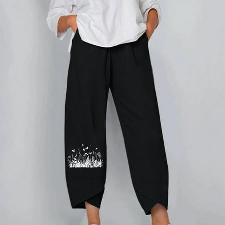 Womens Cotton Linen Capri Pants Summer Elastic Waisted Casual Pants Wide Leg Loose Fit Comfy Pajama Beach Trousers CHMORA(Black 2XL)
Womens Cotton Linen Capri Pants Summer Elastic Waisted Casual Pants Wide Leg Loose Fit Comfy Pajama Beach Trousers CHMORA(Black 2XL)