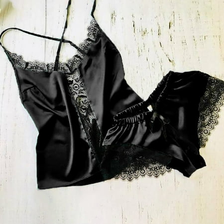 WGOUP Women s V-neck Splicing Lace Elastic Vest Sling Sexy Pajama Shorts Set Black(Buy 2 Get 1 Free)
WGOUP Women s V-neck Splicing Lace Elastic Vest Sling Sexy Pajama Shorts Set Black(Buy 2 Get 1 Free)