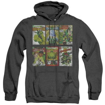 Trevco Sportswear GL104-AHH-6 Green Lantern & GL Covers Adult Heather Pull-Over Hoodie, Black - 3X