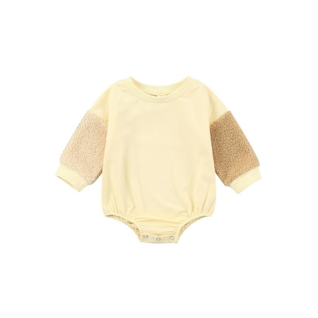 Calsunbaby Toddler Baby Girls Long Sleeve Romper with Plush Patchwork Crew Neck Casual Bodysuit Clothes Yellow 6-12 Months
Calsunbaby Toddler Baby Girls Long Sleeve Romper with Plush Patchwork Crew Neck Casual Bodysuit Clothes Yellow 6-12 Months