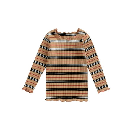 Canis Long Sleeve Tops with Casual Stripe Print and Lettuce Trim for Kids Baby Girls
Canis Long Sleeve Tops with Casual Stripe Print and Lettuce Trim for Kids Baby Girls