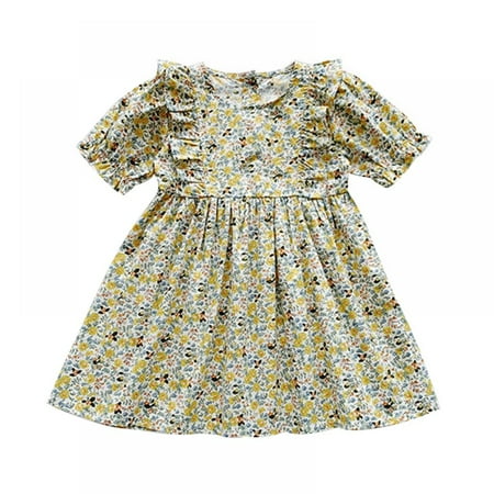 Baby Dress Casual Ruffles Short Sleeve Toddler Floral Print Sundress Princess Dress Yellow
Baby Dress Casual Ruffles Short Sleeve Toddler Floral Print Sundress Princess Dress Yellow