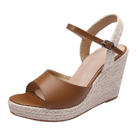 Cathalem Fashion Shoes Cork Wedge Sandal Ladies Wedges Sandals Casual Platform Wedge Heel Sandals Brown 39
Cathalem Fashion Shoes Cork Wedge Sandal Ladies Wedges Sandals Casual Platform Wedge Heel Sandals Brown 39