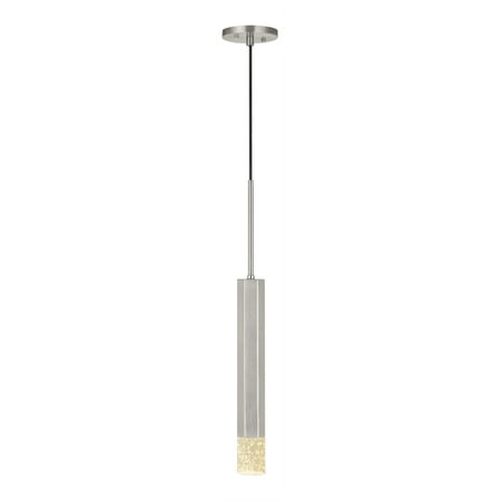 Cal Lighting 1-Light Aluminum Pendant with Glass Diffuser in Brushed Silver
Cal Lighting 1-Light Aluminum Pendant with Glass Diffuser in Brushed Silver