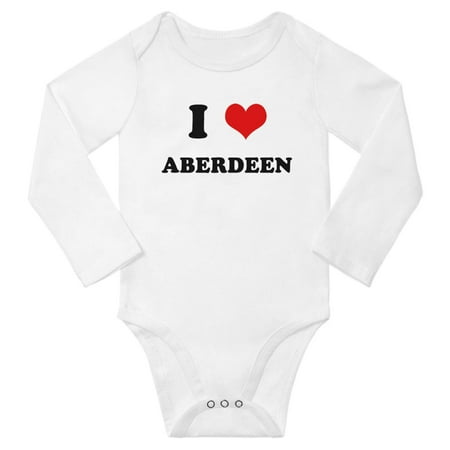 I Heart Aberdeen Love Cute Baby Long Romper (White 18-24 Months)