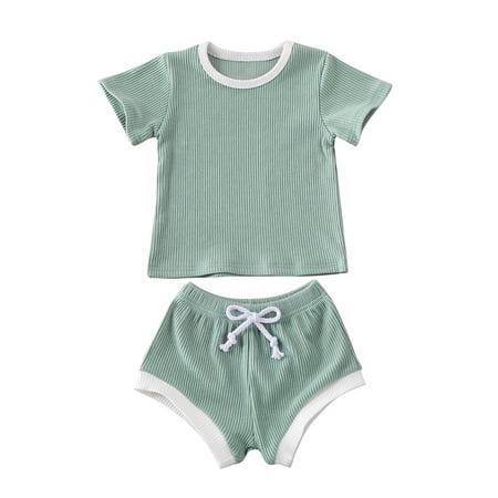 Izhansean 2PCS Kids Baby Girl Boy Clothes Short Sleeve Tops T-shirt+Shorts Outfits Set Light Green 6-12 Months
Izhansean 2PCS Kids Baby Girl Boy Clothes Short Sleeve Tops T-shirt+Shorts Outfits Set Light Green 6-12 Months