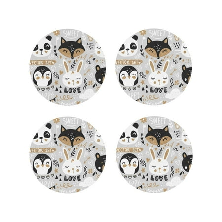 Fuzoiu Funny Animals Series Print Leather Coasters Set Drink Coasters Set of 4 for Tabletop Protection Durable PVC Coasters Home Décor and Housewarming Gift-Round Shape
Fuzoiu Funny Animals Series Print Leather Coasters Set Drink Coasters Set of 4 for Tabletop Protection Durable PVC Coasters Home Décor and Housewarming Gift-Round Shape