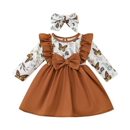 URMAGIC Toddler Baby Girls Fall Winter Ruffle Long Sleeve Dress Headband Kids Dresses 3-24 Months
URMAGIC Toddler Baby Girls Fall Winter Ruffle Long Sleeve Dress Headband Kids Dresses 3-24 Months