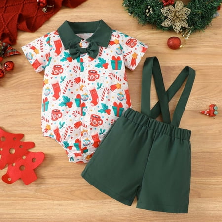 CieKen Infant Boys Girls Christmas Short Sleeve Cartoon Prints Romper Bodysuits Suspenders Shorts Newborn Outfits Clearance Toys
CieKen Infant Boys Girls Christmas Short Sleeve Cartoon Prints Romper Bodysuits Suspenders Shorts Newborn Outfits Clearance Toys
