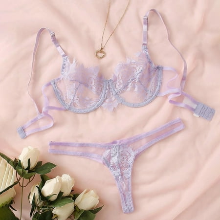Pxiakgy lingerie for women Underwear Lace Temptation Three Point Lingerie With Steel Ring Purple + L
Pxiakgy lingerie for women Underwear Lace Temptation Three Point Lingerie With Steel Ring Purple + L