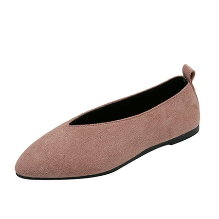 Ladies Fashion Solid Color Suede Pointed Shallow Mouth Comfortable Slat Casual Shoes
Ladies Fashion Solid Color Suede Pointed Shallow Mouth Comfortable Slat Casual Shoes
