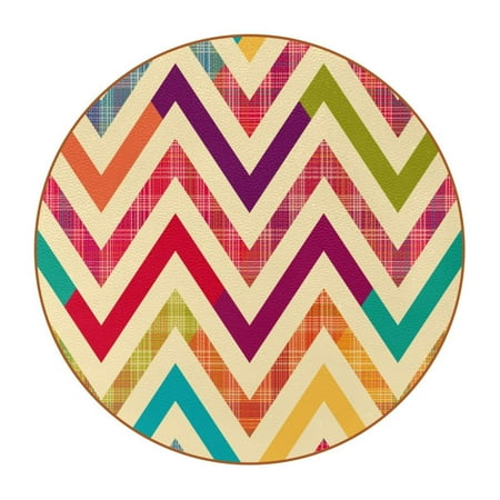 OWNTA Colorful Zizgzag Wave Striped Geometric Pattern Premium Microfiber Leather Round Coasters (6PCS) - 11x11 cm/4.3x4.3 in - Durable & Stylish Cup Mat Set
OWNTA Colorful Zizgzag Wave Striped Geometric Pattern Premium Microfiber Leather Round Coasters (6PCS) - 11x11 cm/4.3x4.3 in - Durable & Stylish Cup Mat Set