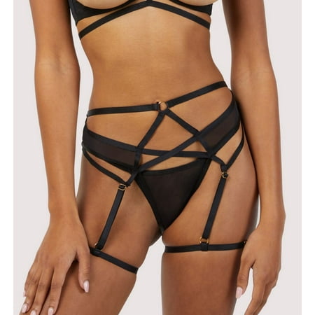 Women s Wolf & Whistle LO990 Sarah Suspender Brief Panty (Black XS)