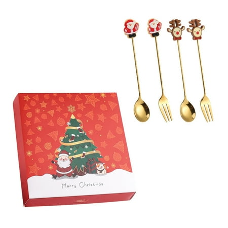 4 Pack Dessert Spoons Stirring Spoons Christmas Series Fruit Fork for Cake Fruit
4 Pack Dessert Spoons Stirring Spoons Christmas Series Fruit Fork for Cake Fruit