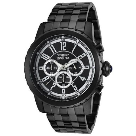Invicta 19466 Men's Specialty Chrono Black Ip Stainless Steel Black & White Dial Watch