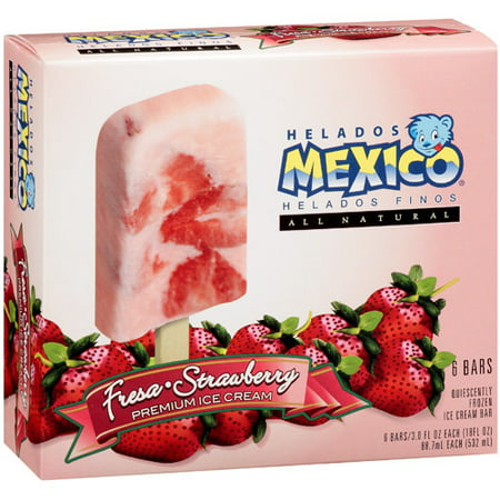 Helados Mexico Fresa-Strawberry Premium Ice Cream Bars, 18 fl oz - Walmart.com