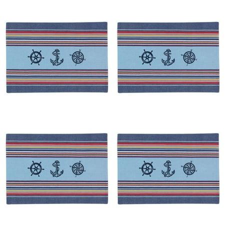 Nautical Anchor Compass Ships Wheel Kitchen Placemats Set of 4 Blue and Navy
Nautical Anchor Compass Ships Wheel Kitchen Placemats Set of 4 Blue and Navy