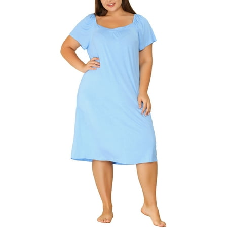 

Agnes Orinda Juniors Plus Size Sleep Dress Knit Sweetheart Neck Short Sleeve Nightdress