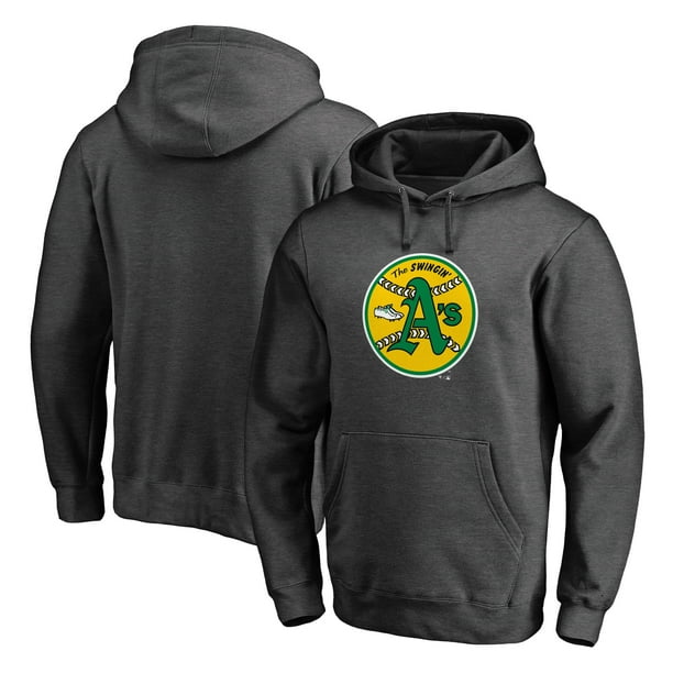 Oakland Athletics Fanatics Branded Cooperstown Collection Huntington Pullover Hoodie - Heathered Gray