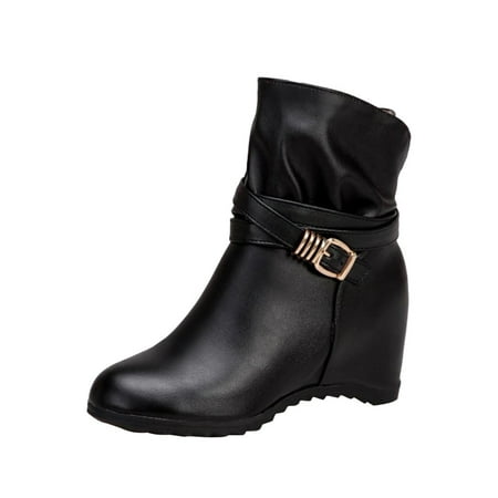 GNEIKDEING Ladies Solid Color Face Belt Buckle Zipper Inner Heightening Booties Gift on Clearance 
GNEIKDEING Ladies Solid Color Face Belt Buckle Zipper Inner Heightening Booties Gift on Clearance