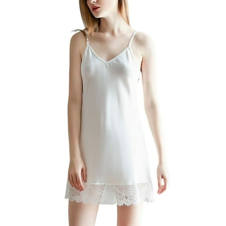 Innerwin Women Chemise Lace Lingerie Satin Short Nightgown V Neck Ladies Sexy Sleeveless Mini Crotchless White L
Innerwin Women Chemise Lace Lingerie Satin Short Nightgown V Neck Ladies Sexy Sleeveless Mini Crotchless White L