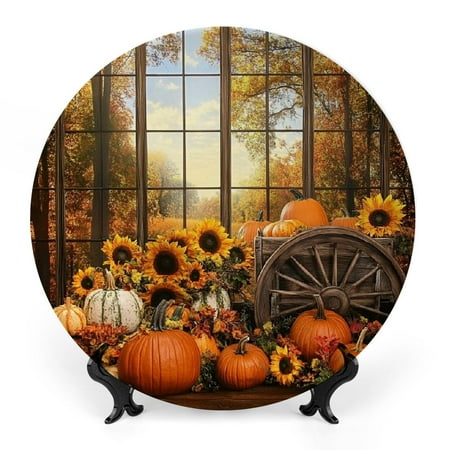 FUMJ Pumpkins Sunflowers Wagon Ceramic Decorative Plate for Home Office Wall Decor Room Decoration 6x6inch
FUMJ Pumpkins Sunflowers Wagon Ceramic Decorative Plate for Home Office Wall Decor Room Decoration 6x6inch