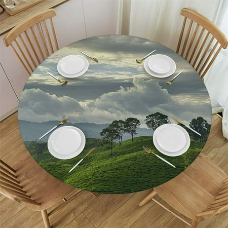 Round Vinyl Fitted Tablecloth with Flannel Backing Elastic Edge Design Table Cover Waterproof Oil-Proof Plastic Table Cloth Stain-Resistant Wipeable for Round Table
Round Vinyl Fitted Tablecloth with Flannel Backing Elastic Edge Design Table Cover Waterproof Oil-Proof Plastic Table Cloth Stain-Resistant Wipeable for Round Table