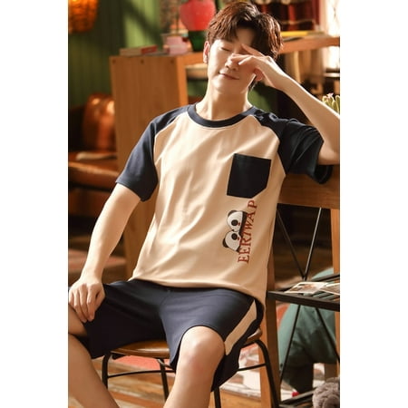 QWZNDZGR Summer New Cartoon Mens Pajamas Casual Short Tops Lattice Short Pants Sets Pyjamas Stripe Men Sleepwear Pijamas Homewear Fashion
QWZNDZGR Summer New Cartoon Mens Pajamas Casual Short Tops Lattice Short Pants Sets Pyjamas Stripe Men Sleepwear Pijamas Homewear Fashion