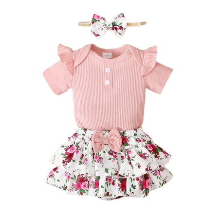 Little Girls Party Dailywear Sets Solid Color Short Sleeve Infants Solid Ribbed Shorts Tops Skirt Hairband Dailywears Comfortable Loose Fittness Sets
Little Girls Party Dailywear Sets Solid Color Short Sleeve Infants Solid Ribbed Shorts Tops Skirt Hairband Dailywears Comfortable Loose Fittness Sets