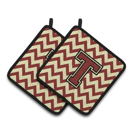 Carolines Treasures CJ1061-TPTHD Letter T Chevron Maroon and Gold Pair of Pot Holders 7.5HX7.5W multicolor
Carolines Treasures CJ1061-TPTHD Letter T Chevron Maroon and Gold Pair of Pot Holders 7.5HX7.5W multicolor
