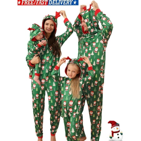 Parent-child Christmas Printed Jumpsuit Zip Up Hooded Pajamas Overalls Holiday Matching Pjs for Men/ Women/ Kids/ Baby
Parent-child Christmas Printed Jumpsuit Zip Up Hooded Pajamas Overalls Holiday Matching Pjs for Men/ Women/ Kids/ Baby