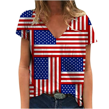 Women Summer Trendy Tee American USA Flag Print Short Sleeve Loose T-shirts V Neck Casual Tunic Tops Comfy Shirts
Women Summer Trendy Tee American USA Flag Print Short Sleeve Loose T-shirts V Neck Casual Tunic Tops Comfy Shirts