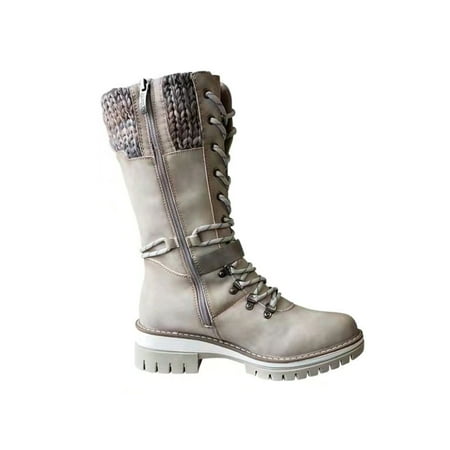 SIMANLAN Women Winter Shoes Lace Up Riding Boot Buckle Strap Boots Womens Casual Ladies Mid Calf Light Gray 5.5
SIMANLAN Women Winter Shoes Lace Up Riding Boot Buckle Strap Boots Womens Casual Ladies Mid Calf Light Gray 5.5