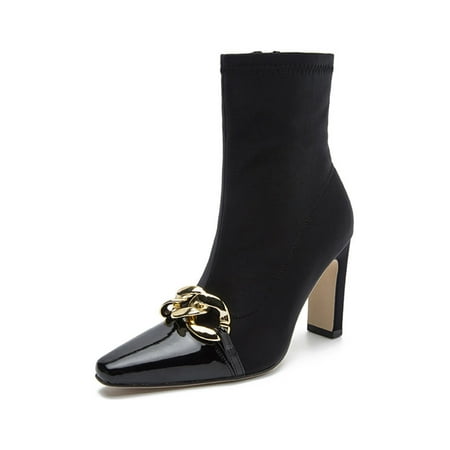 Lumento Ankle Boot for Women Zip Up Winter Boots Chunky High Heels Casual Shoes Cocktail Non-slip Pointy Toe Fashion Bootie Black 5.5
Lumento Ankle Boot for Women Zip Up Winter Boots Chunky High Heels Casual Shoes Cocktail Non-slip Pointy Toe Fashion Bootie Black 5.5