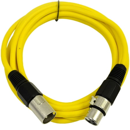 Seismic Audio Yellow 10' XLR Microphone Cable - Patch Yellow - SAXLX-10Yellow