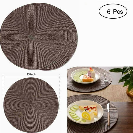 15 Round Placemats Set of 6 Braided Fabric Heat Resistant Washable Table Mat for Kitchen for Kitchen Party Decor
15 Round Placemats Set of 6 Braided Fabric Heat Resistant Washable Table Mat for Kitchen for Kitchen Party Decor